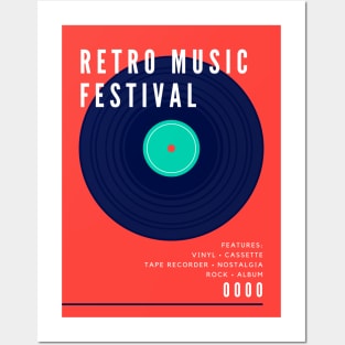 Retro Music Festival Posters and Art